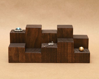 Ring Display Riser / Mini Wooden Riser / Figurine Display / Solid Wood Jewelry Display / Cuff Link Display / Tie Clip Display / R010