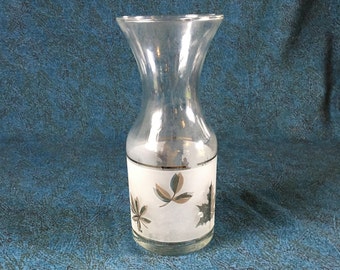 Vintage Silver Foliage 16 Ounce Open Carafe from Libbey Rock Sharpe