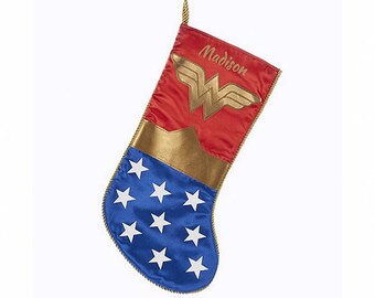Personalized Wonder Woman Christmas Stocking
