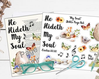 Printable Bible Journaling Page Kit - "My Soul" - Complete kit for Bible Pages or Journals. Fits all Journaling Bibles.