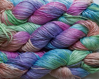 Silk Bamboo, Hand painted yarn, 225 yds - Fiesta