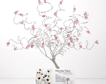Swarovski Business Card Holder Crystal Birthstone Wire Tree Office Gift Decor