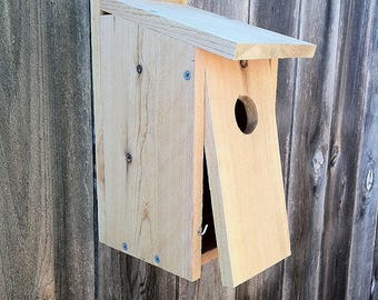 Bluebird House -Handmade Wooden Birdhouse -Attract & Help Preserve the Bluebird!