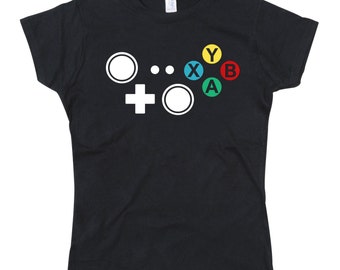 Ladies Xbox Controller Joypad Buttons Tshirt