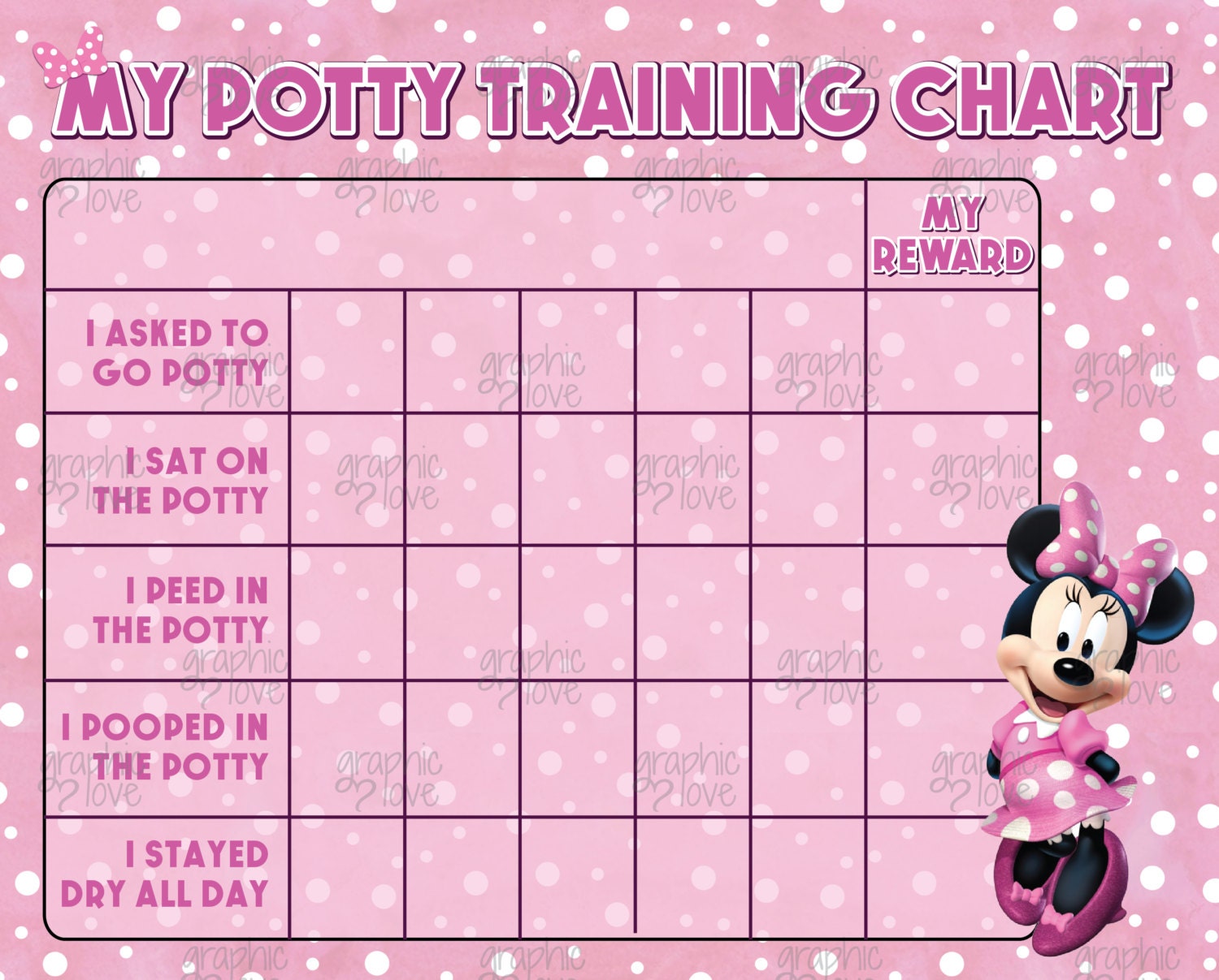 Minnie Mouse Potty Chart