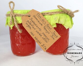Florida Best Homemade Papaya Jam Preserves Organic Product Glass Jar 8 Oz