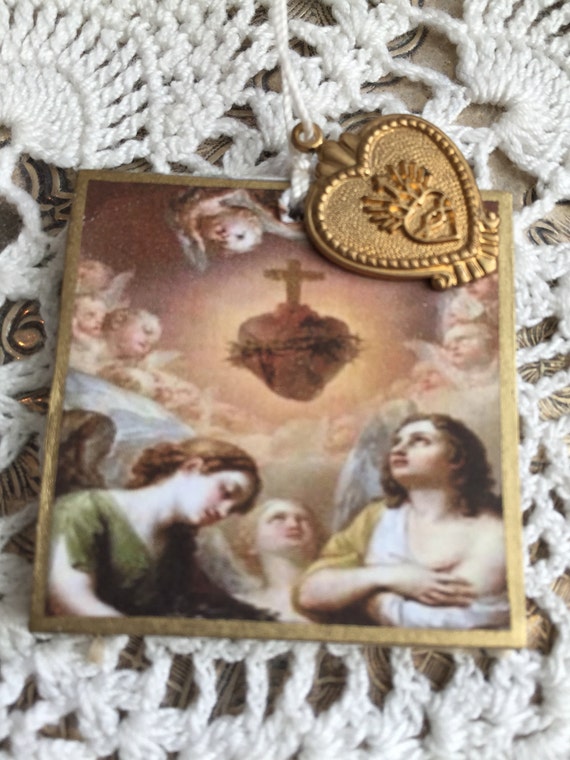 Amour Divin de Jésus Divine Love of Jesus WOODEN SCAPULARS