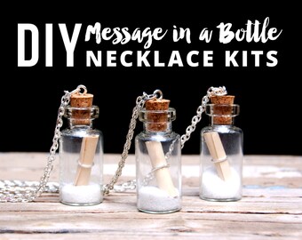 Message in a Bottle Necklace Kit, Bridesmaids Jewelry Gift Idea, DIY Necklace Kit, DIY Jewelry Kit