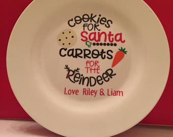 Personalized Cookies for Santa plate