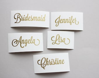 Custom Name Decal, Wedding party decal, Wedding Sticker, Wine glass decal, Personalized Name Decal for envelope, macbook, hanger, yeti