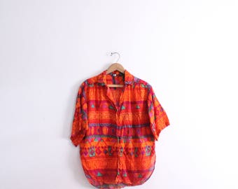 Wild Pattern 90s Cotton Gauze Shirt