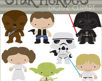 Star Heroes Clipart Set -Personal and Limited Commercial- Trooper, Princess, Wars Clip Art