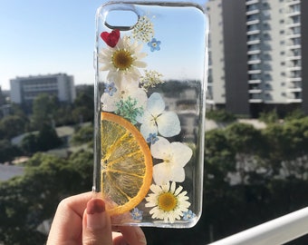 Handmade phone case/ pressed flower phone case/ preserved flower phone case/ dried flower phone case/ iphone cases/ iphone 6, 6s/ iphone7/8