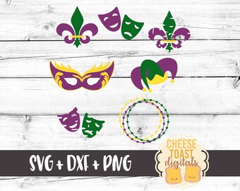Mardi Gras Svg, Mardi Gras Bundle, Mardi Gras Mask Svg, Mardi Gras Wreath, Mardi Gras Beads, Fleur De Lis Svg, Svg for Cricut, Silhouette