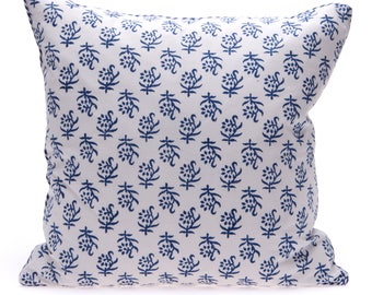 8 x Blue block print Cushions