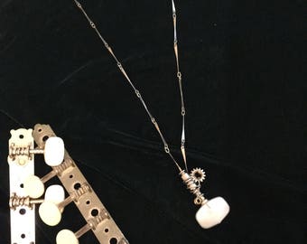 Pearlescent Classical Tuning Peg Pendant Necklace