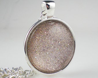 Sparkly Pale Pink Nail Polish Necklace OPI Ce-less-tial is More Nail Polish Jewelry