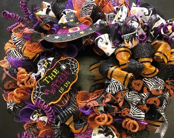 The Witch Is In Halloween Wreath