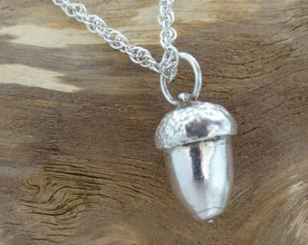 Pure Silver Acorn Pendant