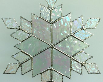 stained glass snowflake suncatcher (design 12)