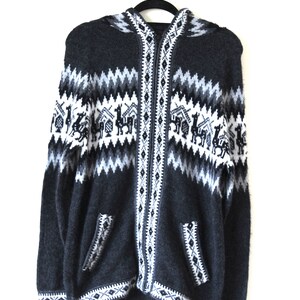 Hoodie SHARE SPIRIT - Laine Alpaga Et Laine - Taille M (38) - Manches Raglan, Motif Serpent - Occasion Très Bon état