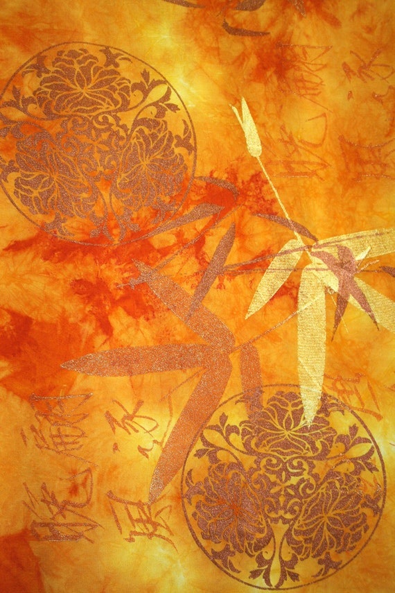 Zen Series - Orange and Gold Bamboo (5" x 7" photographic greeting card - blank inside/with envelope)
