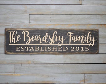 Wooden Sign | Custom Family Name Sign | Wedding Name Sign | Anniversary Sign | Last Name Sign | Custom Wood Sign | Established | Rustic |