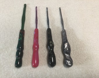 Susan Bates Hooks with hand turned acrylic handles