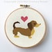 Dachshund Valentine Cross Stitch Dog Pattern Instant Download PDF Digital Needlepoint