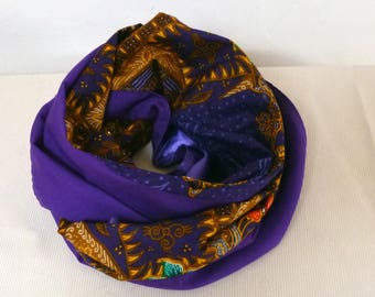 snood neck twice, cotton fabric; Batik