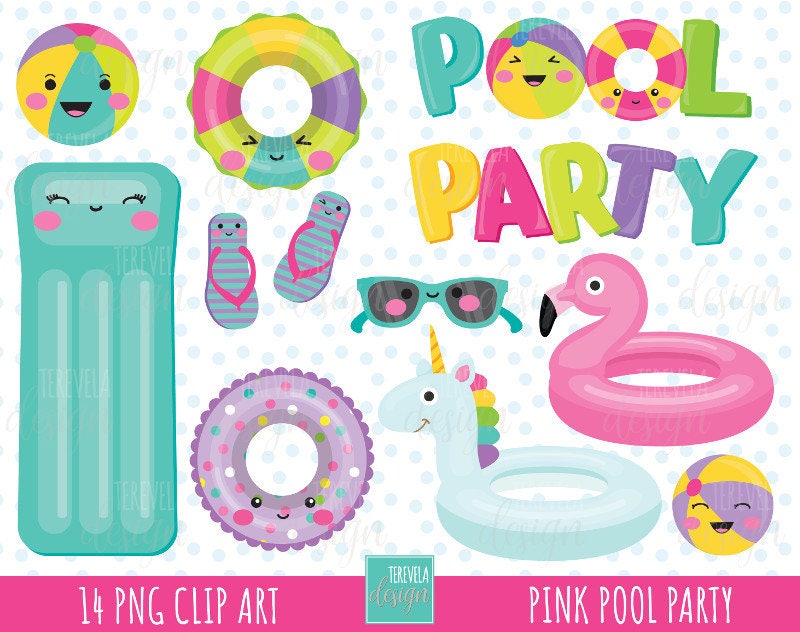 50 Sale Pool Part Clipart Girl Pool Party Clipart Summer