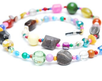 RandomJane short glasses chain colorful beaded hippie boho random style summer accessory for kids, eye and sun glasses made in Vienna