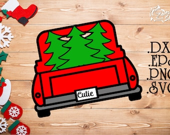 Christmas Tree Truck SVG/DXF/PNG