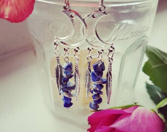 Crescent Moon Chandelier Earrings