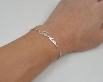 Name bracelet sterling silver-Personalized name jewelry-graduation gift for student-you can order any name