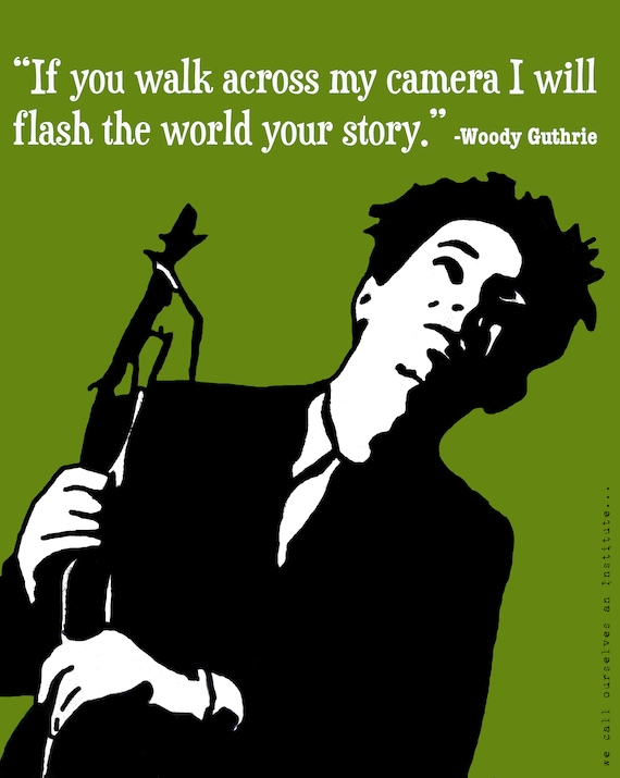 Woody Guthrie with Quote Art Print