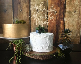 Adventure Begins Wedding Cake Topper, Adventure Awaits, Wedding Cake Topper, Wedding Decor, Wedding Cake Toppers, Cake Topper Wedding