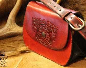 Vegetable tanned leather handbag