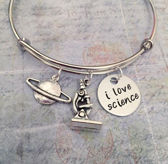 I Love Science Expandable Bracelet Fits WRIST SIZE 6.5 to
