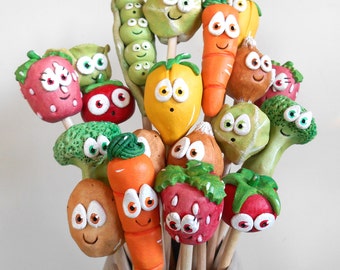 Vegetable Marker Stakes in Ceramic Stoneware