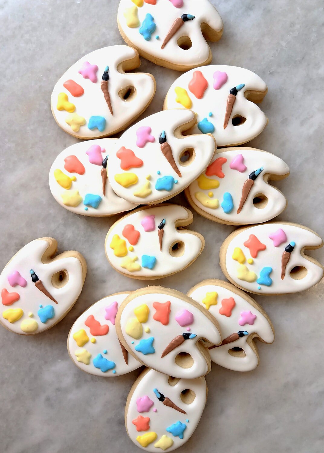 Pastel Paint Palette Sugar Cookies