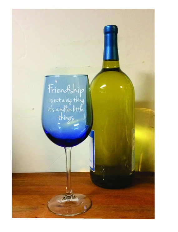 Friendship wine glass customized best friends long