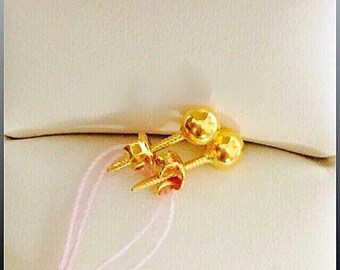 Solid 22k gold plain round ear studs 916 gold