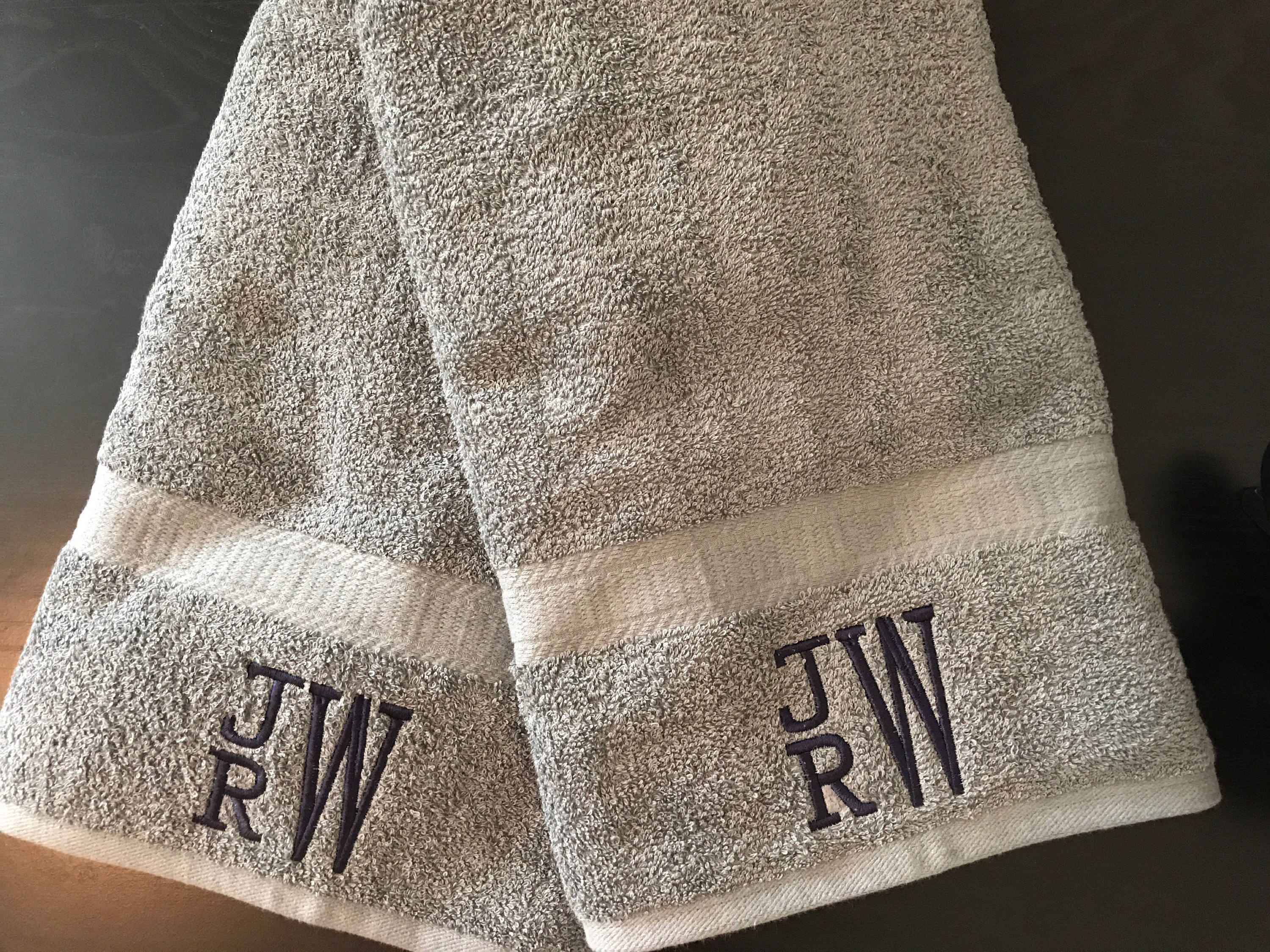 Monogram Bath Towel - Monogrammed Bath Towel Set-Bath Towel Hand Towel ...