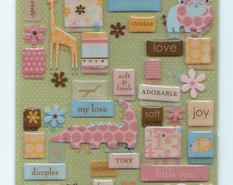 DOLLAR SALE - Making Memories Pebble Stickers - Baby Girl #AA105.2