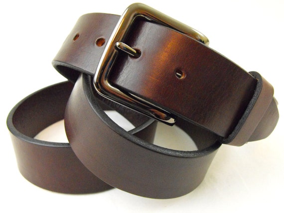 40mm Harness Leather belt Brown USA Made Full Grain with color
