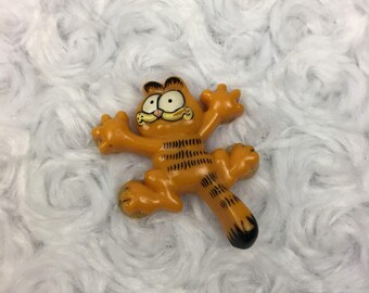 Garfield the Cat Character Vtg 1981 Plastic Figurine Decoration w Suction Cups