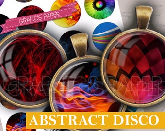 Abstract art images Colour Digital collage sheet - td267 - 1.5", 1.25", 30mm, 1 inch circles Printable Images Bottle caps Instant Download