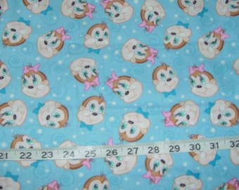 Chipmunk Boy Girl Flannel Fabric - 1 1/2 yards
