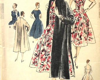 1956 Vogue Special Design S-4663 Coat and Dress Bust 34 1950's Vintage Sewing Pattern
